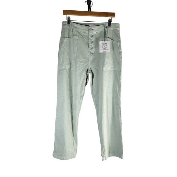 PISTOLA High Rise Tammy Pant Ankle Trouser Sea Mist Green Plus Size 32 - Picture 2 of 12